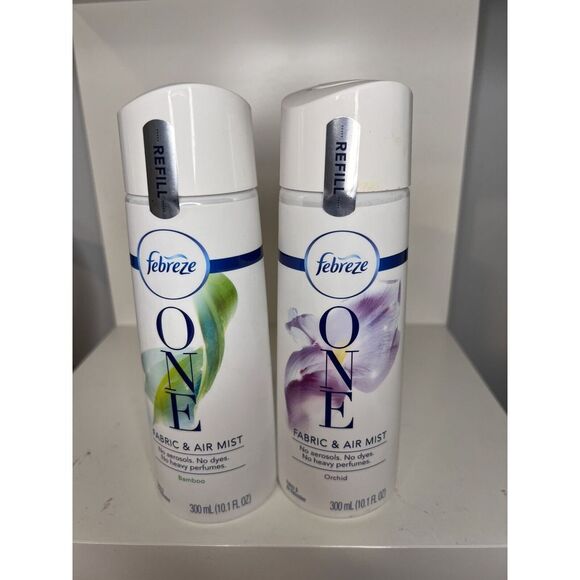 Febreze One LOT OF 2 FABRIC & AIR MIST ORCHID AND BAMBOO REFILLS NEW!discontin